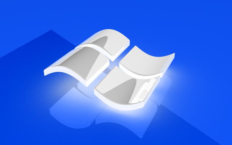 Windows Logo — Blue, Clean, 3d Render