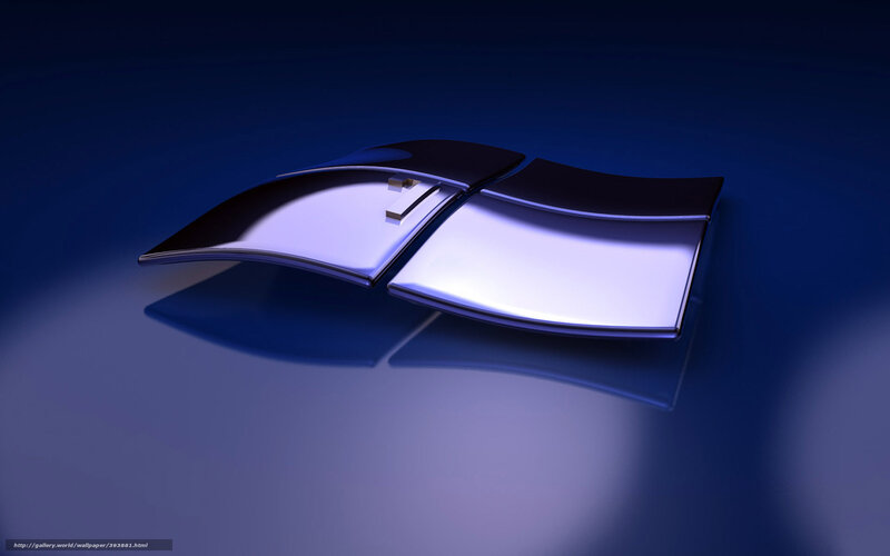 Windows Logo — Blue, Dramatic, 3d Render, Reflection