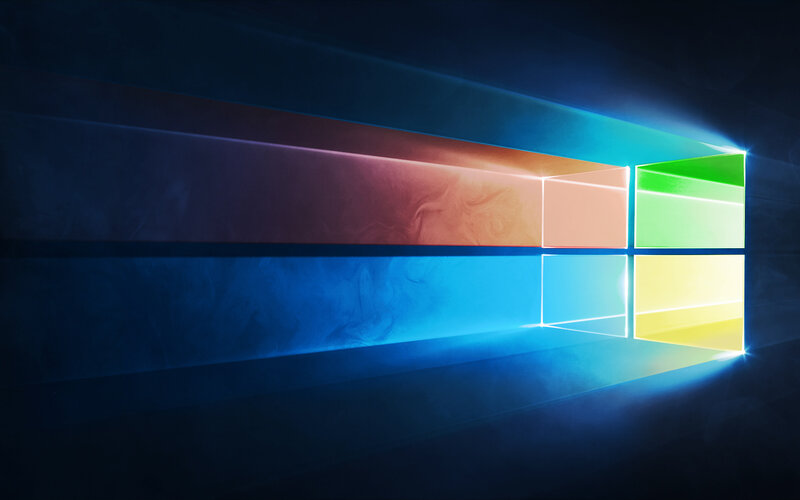 Windows Logo — Blue, Dramatic, Digital Art, Light