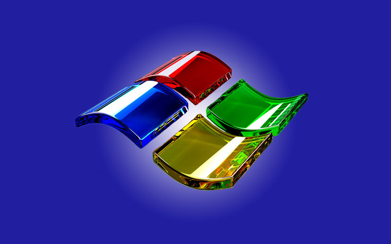 Windows Logo — Blue, Modern, 3d Render, Glass
