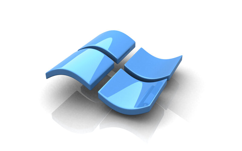 Windows Logo — Blue, Neutral, 3d Render, 3d