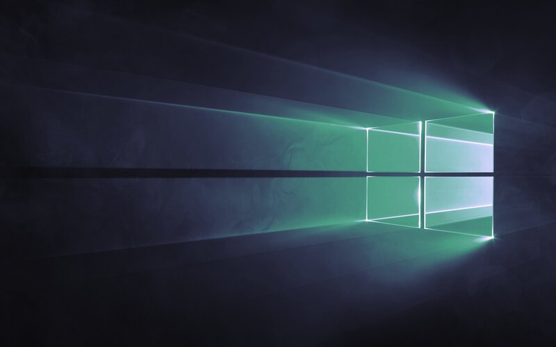 Windows Logo — Green, Dramatic