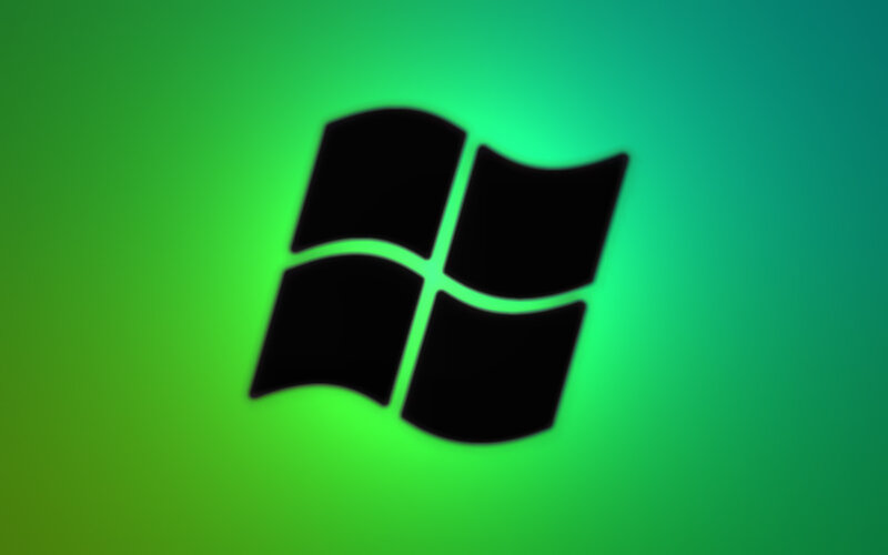 Windows Logo — Green, Minimalist, Digital Art