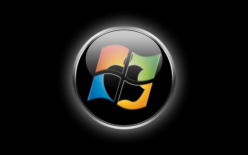Windows Logo Icon — Black, Dramatic, Digital Art