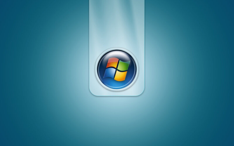 Windows Logo Icon — Blue, Minimalist, Digital Art, Blue Background