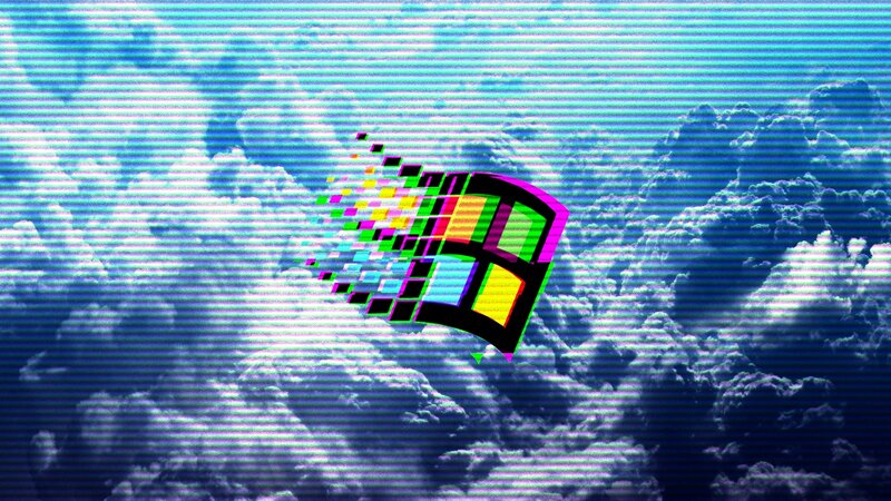 Windows Logo in Clouds — Blue