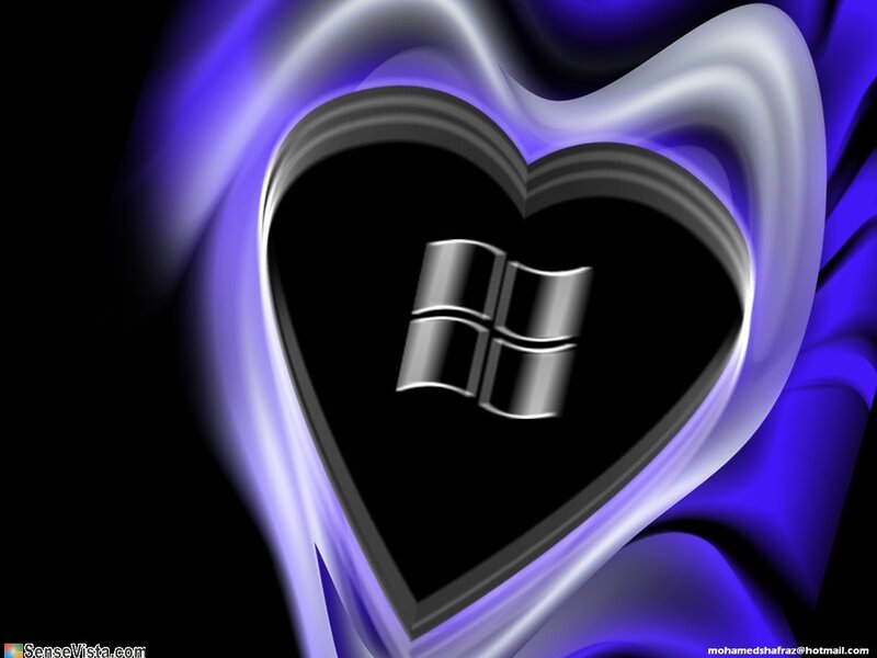 Windows logo in heart shape