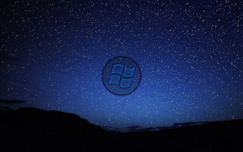 Windows Logo in Night Sky
