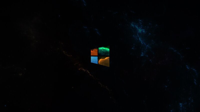 Windows Logo in Space — Black, Cosmic