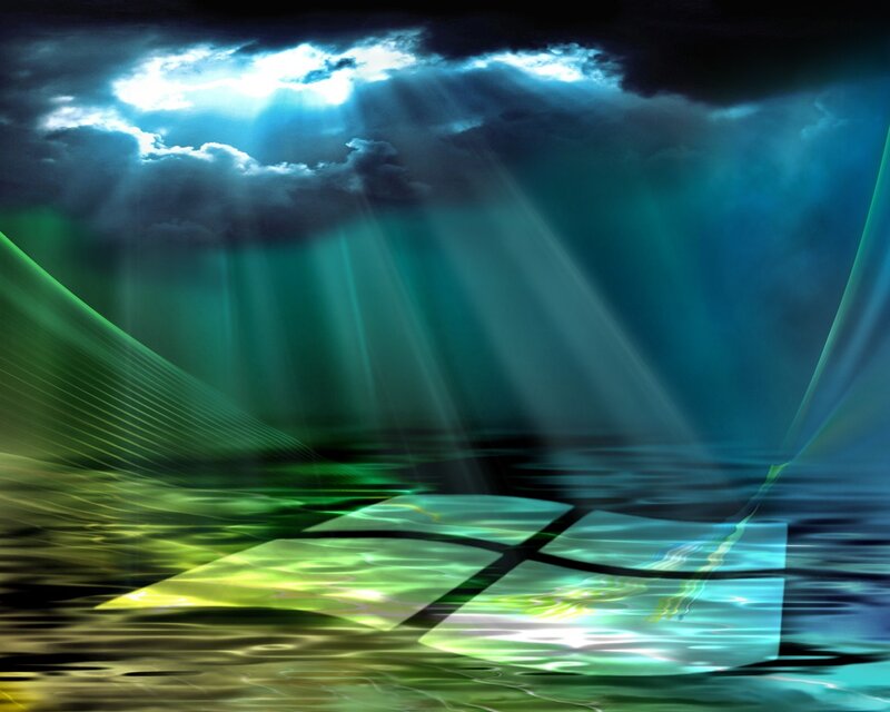 Windows Logo in Water — Blue, Dramatic