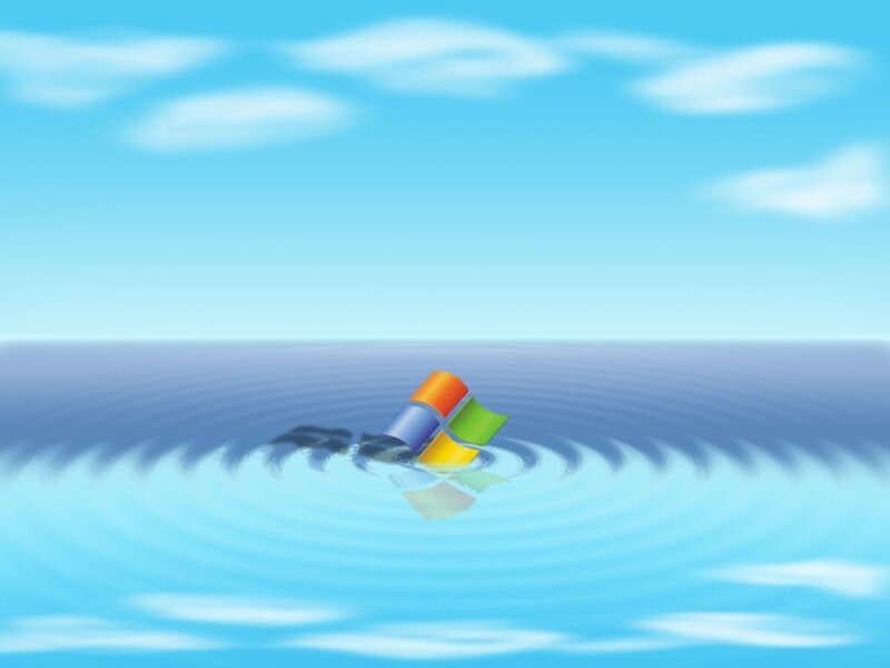 Windows logo in water