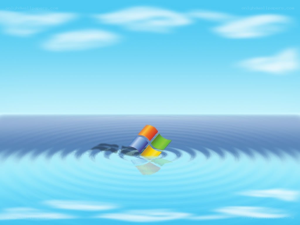 Windows logo in water