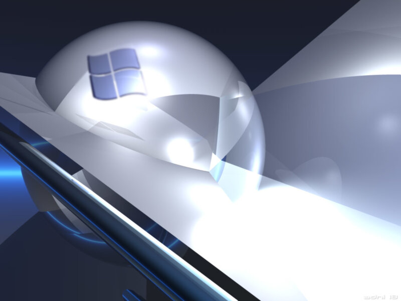 Windows logo on a glass sphere