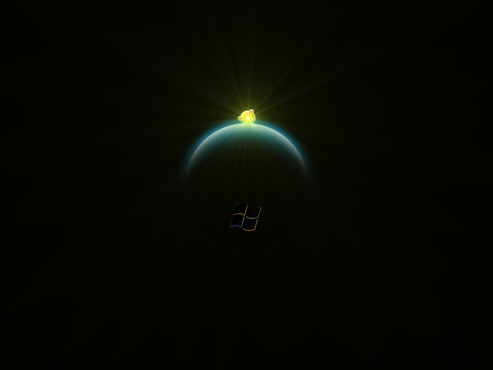 Windows logo on a glowing sphere