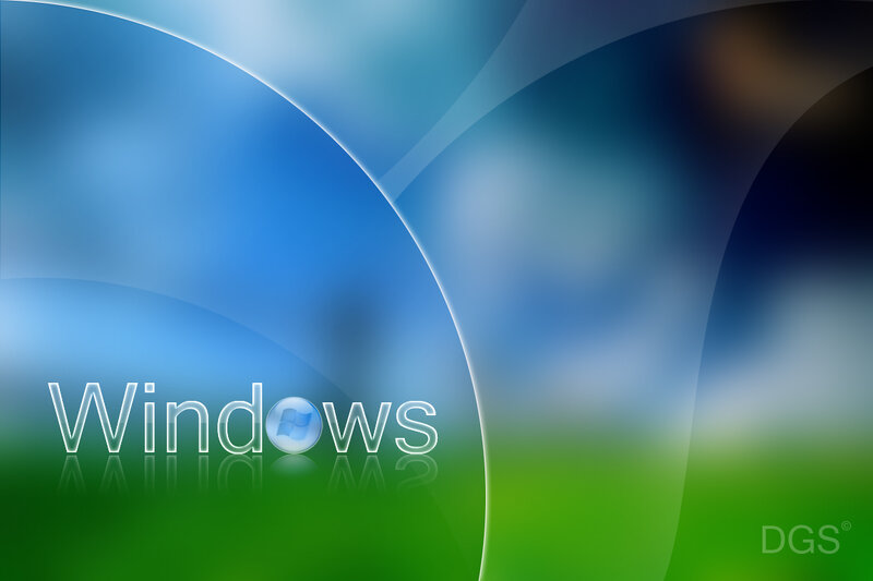 Windows Logo on Abstract Background — Blue, Calm, Digital Art