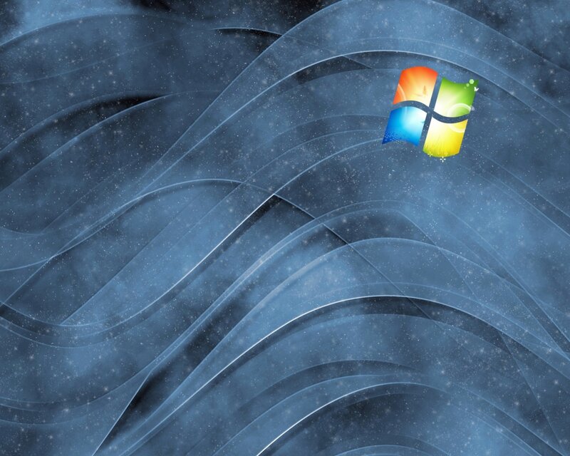 Windows Logo on Abstract Background — Blue, Serene