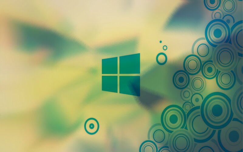 Windows Logo on Abstract Background — Green