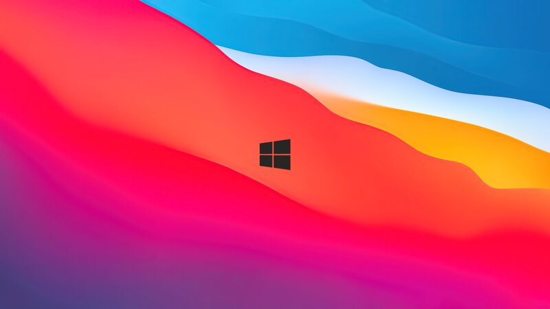Windows Logo on Abstract Background — Red