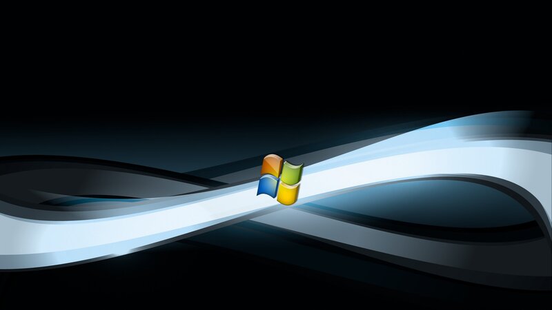 Windows logo on abstract waves