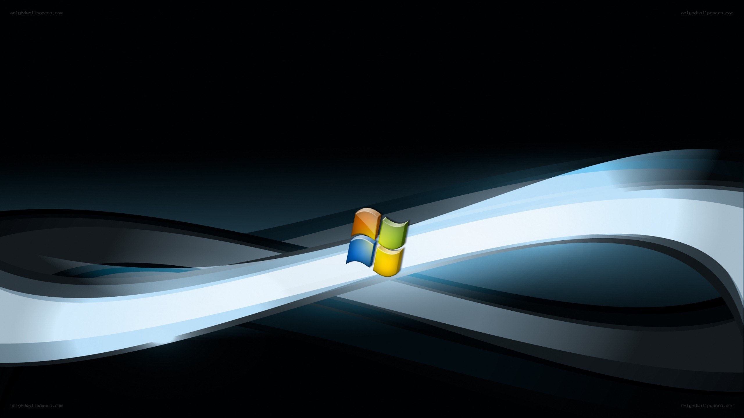 Windows logo on abstract waves