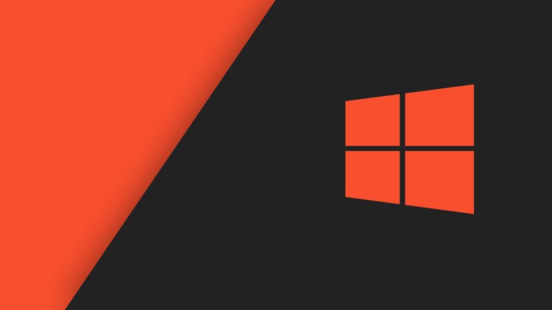 Windows Logo on Background — Orange