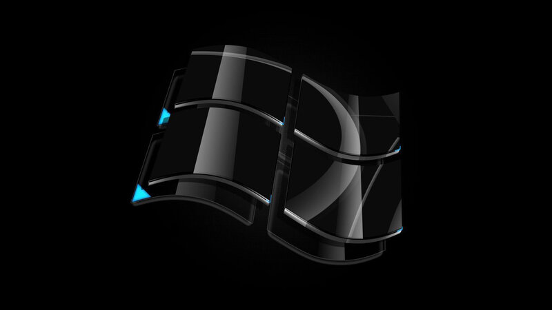 Windows logo on black background