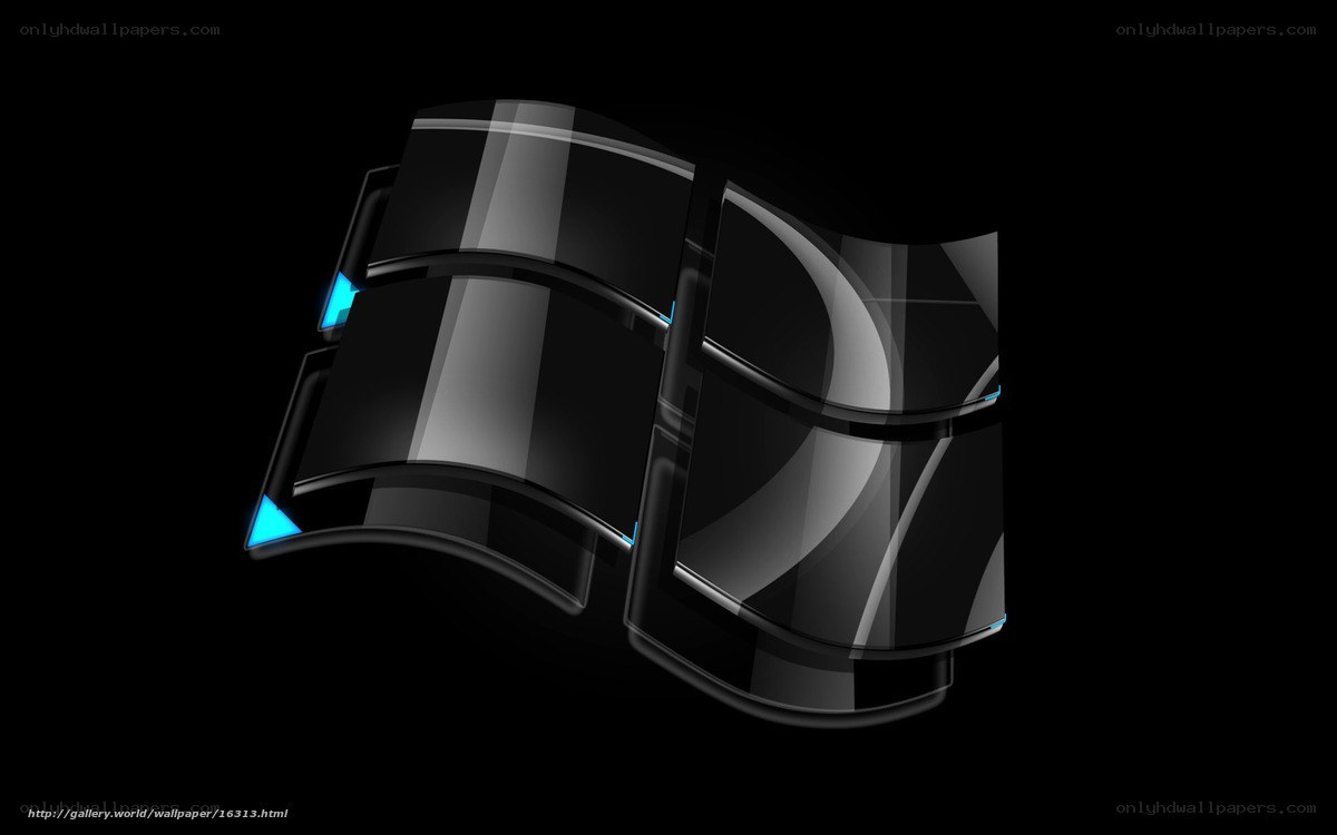 Windows logo on black background