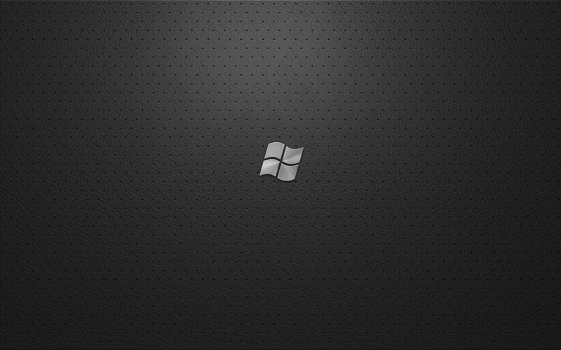 Windows logo on black leather