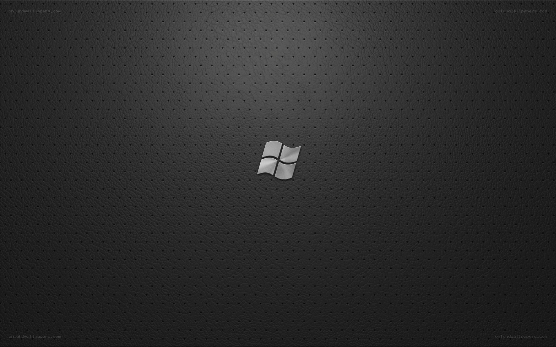 Windows logo on black leather