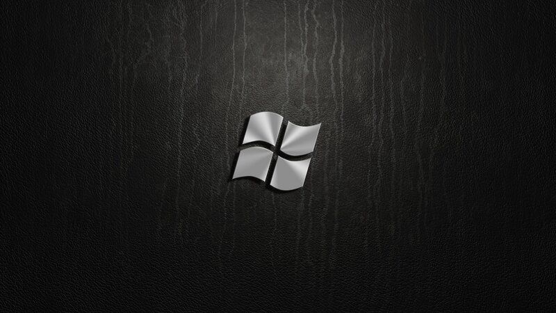 Windows Logo on Black Leather — Minimalist