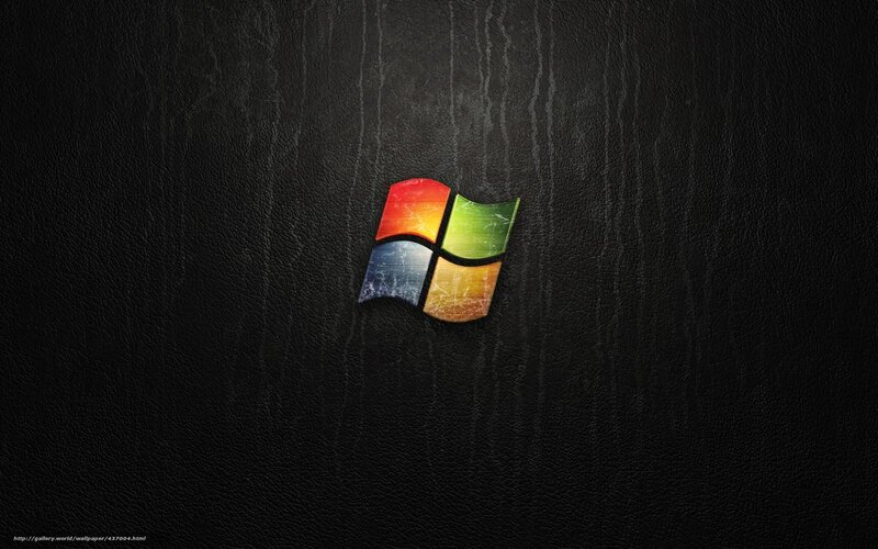Windows logo on black leather