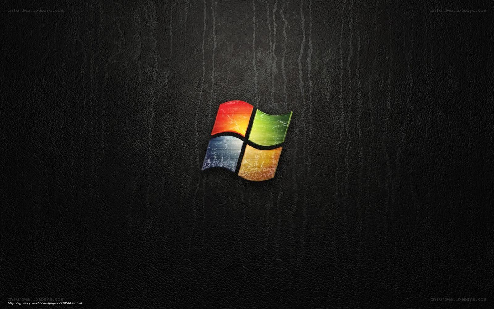 Windows logo on black leather