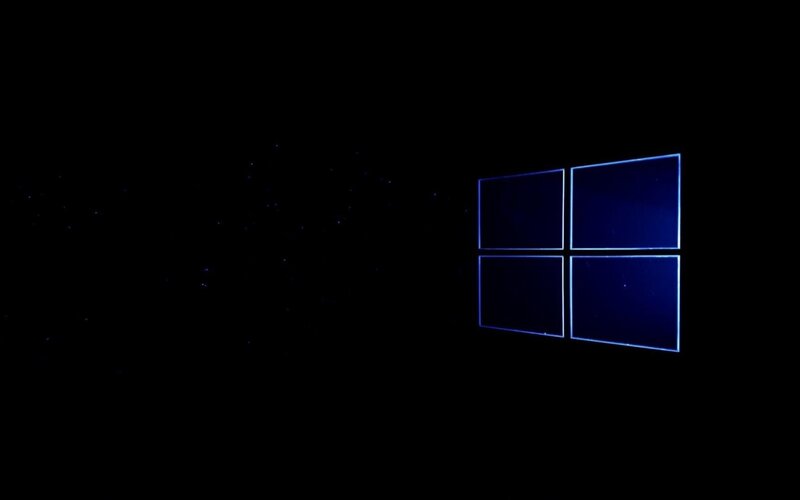 Windows Logo on Black — Minimalist, Night