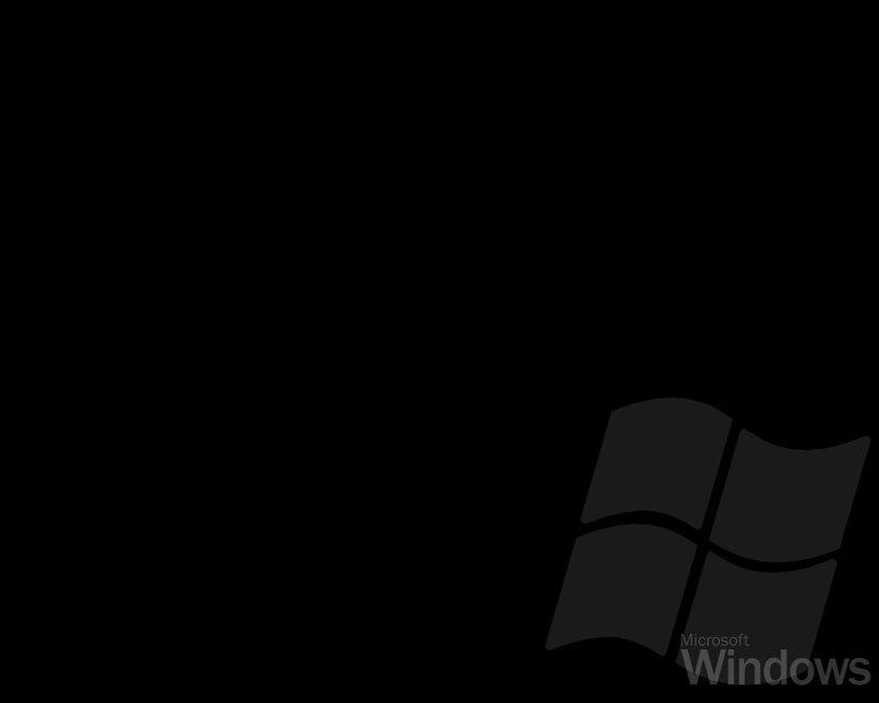 Windows Logo on Black — Minimalist, Vector Art, Text, Gray