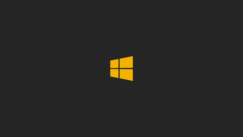 Windows Logo on Black — Minimalist, Vector Art, Yellow