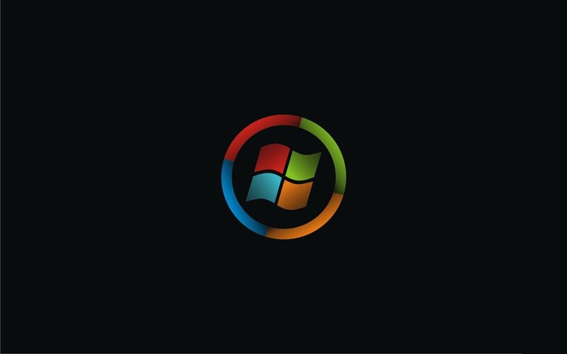 Windows Logo on Black — Red