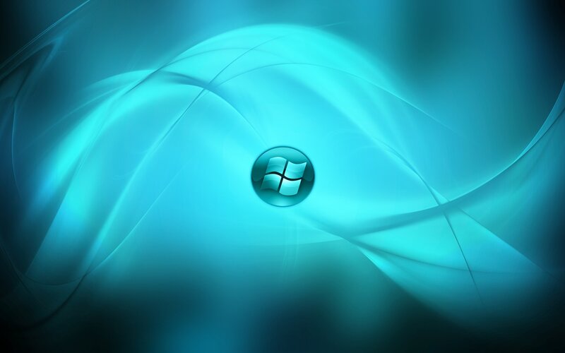 Windows logo on blue abstract background
