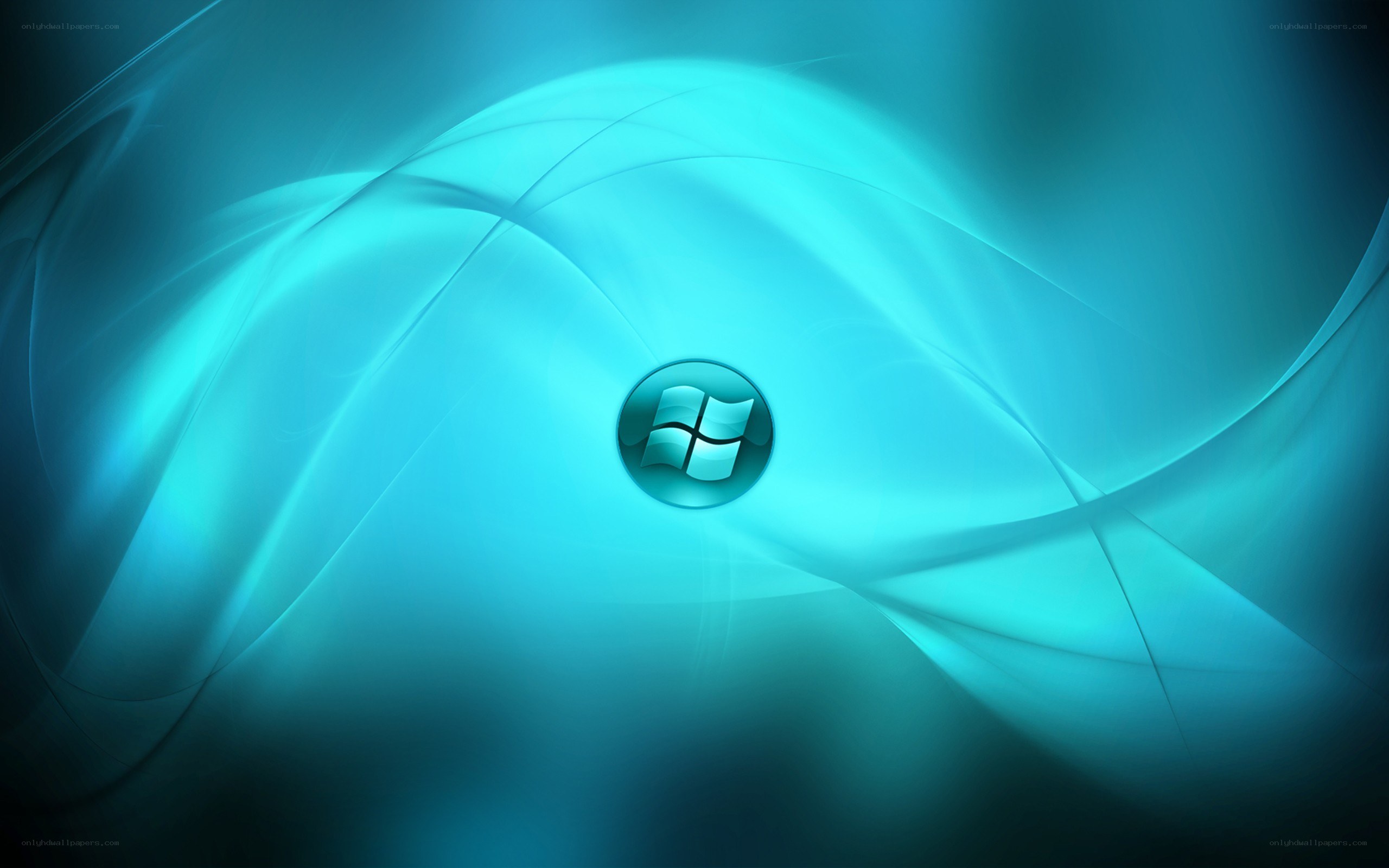 Windows logo on blue abstract background