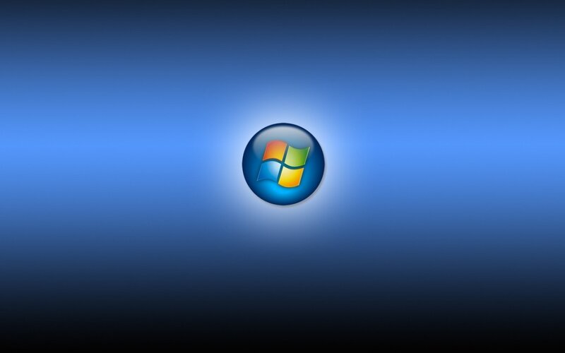 Windows logo on blue background