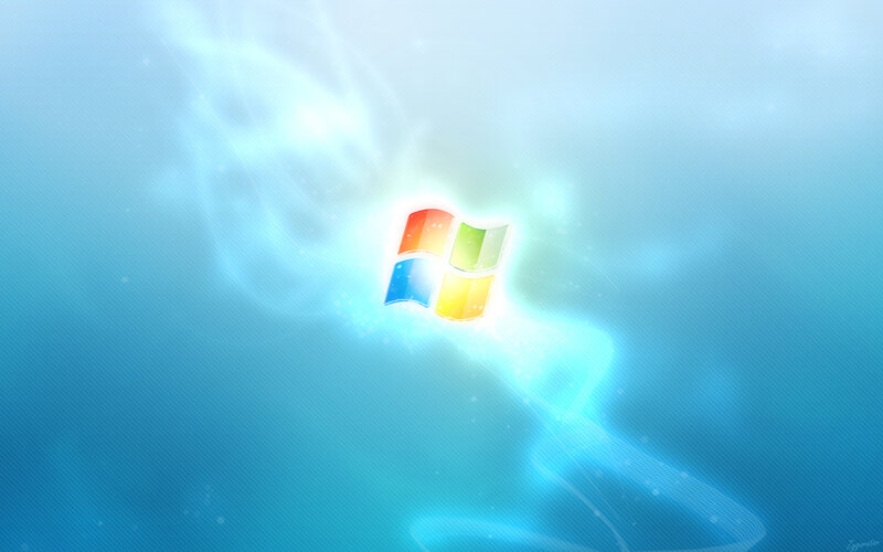 Windows logo on blue background