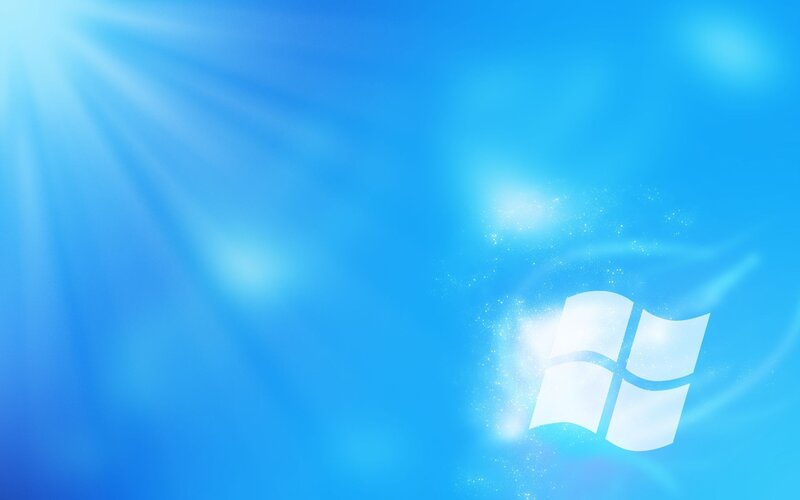 Windows logo on blue background