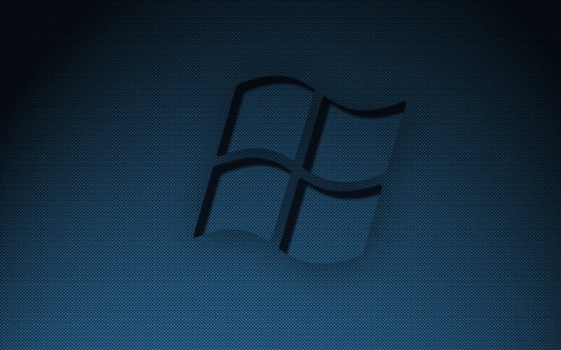 Windows logo on blue background