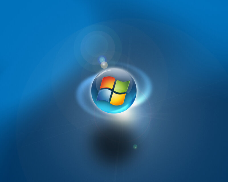 Windows logo on blue background