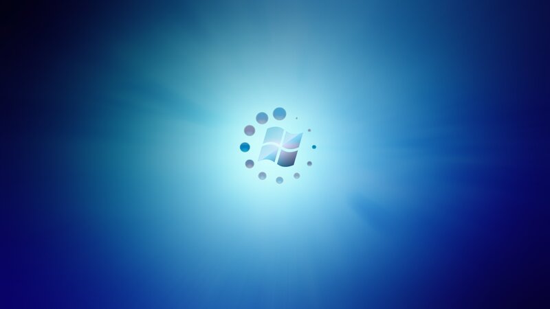 Windows logo on blue background