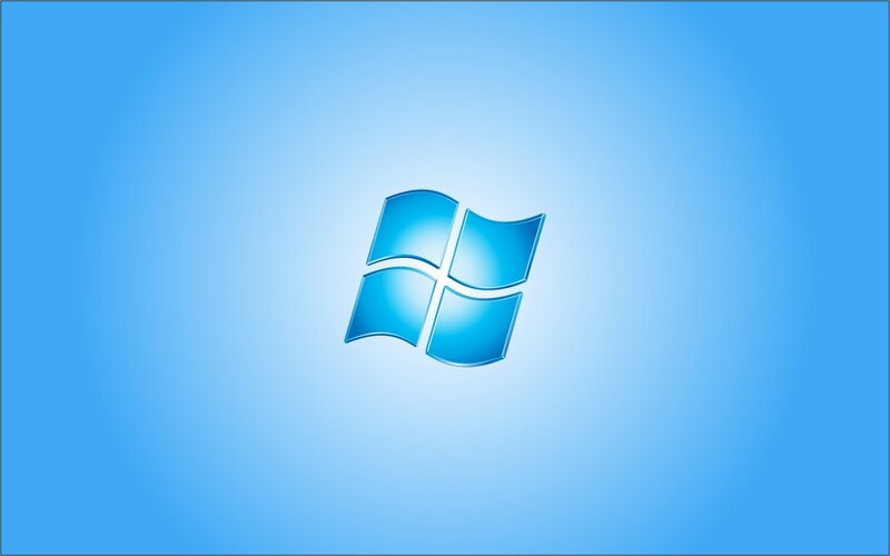 Windows logo on blue background