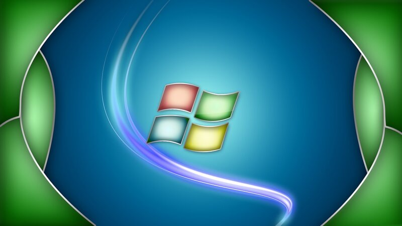 Windows logo on blue background