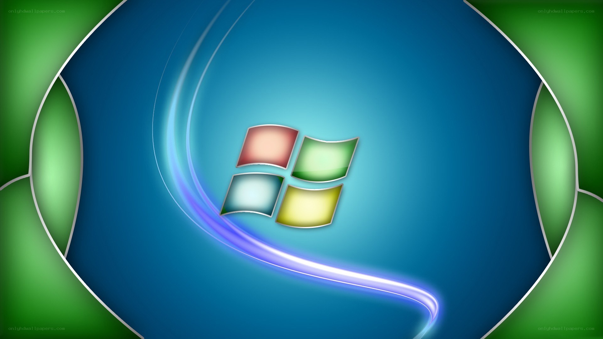 Windows logo on blue background