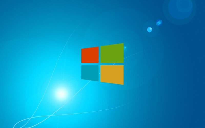 Windows logo on blue background
