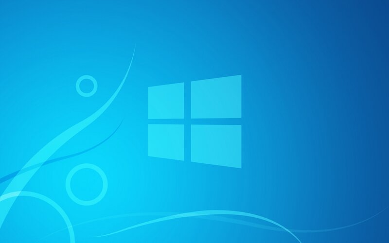 Windows Logo on Blue Background — Calm, Digital Art, Curves