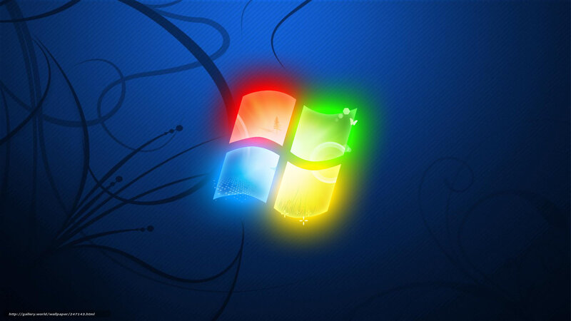 Windows Logo on Blue Background — Calm, Digital Art, Floral Patterns